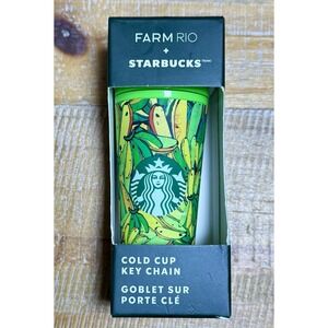 Starbucks X Farm Rio Banana Leaf Cold Cup Keychain Mini Tropical Collectible NEW